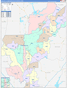 Yuba City Metro Area Wall Map Color Cast Style